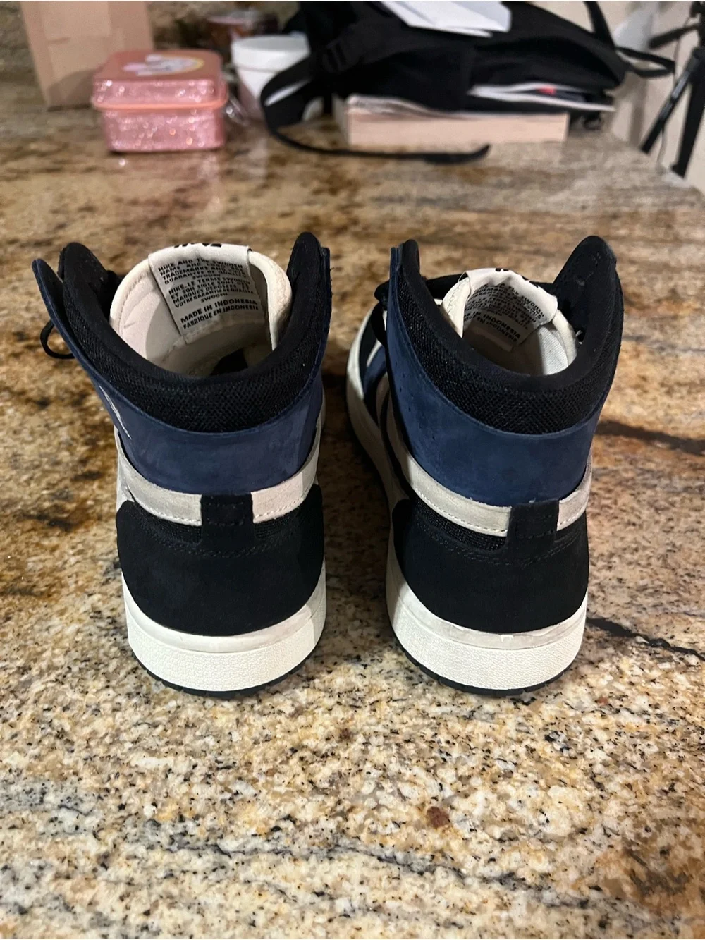 Jordan 1 Mid Men’s Sneakers — Black, Navy, Cream